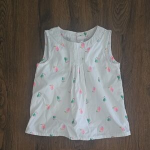 Gymboree Sleeveless Top with Pink and Green Pattern